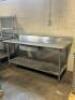 72" X 30" STAINLESS TABLE W/ 4" BACK SPLASH. - 3