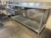 72" X 30" STAINLESS TABLE W/ 4" BACK SPLASH. - 10