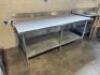 78" X 36" STAINLESS TABLE W/ 4" BACK SPLASH. - 7