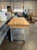 63" X 34" BUTCHER BLOCK PASTRY TABLE W/ (2) TRAY RACK BASES. - 5