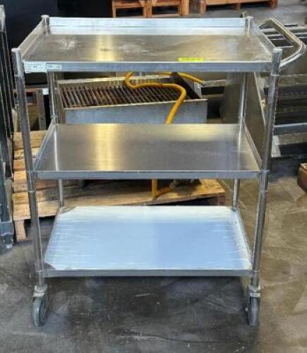 36" X 18" THREE TIER STAINLESS UTILITY CART.