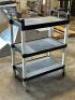 THREE TIER BLACK PLASTIC UTILITY CART - 2