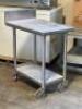 20" X 32" STAINLESS TABLE W/ 4" BACK SPLASH - 2