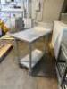 20" X 32" STAINLESS TABLE W/ 4" BACK SPLASH - 4