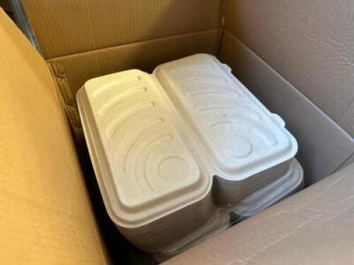 (1) CASE OF CARDBOARD BI-FOLD CONTAINERS.