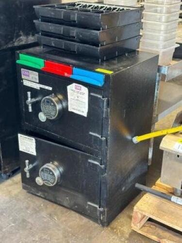 TWO COMPARTMENT SAFE W/ DIGITAL COMBO PAD.