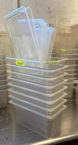 (8) 1/3 SIZE PLASTIC INSERTS W/ LIDS.