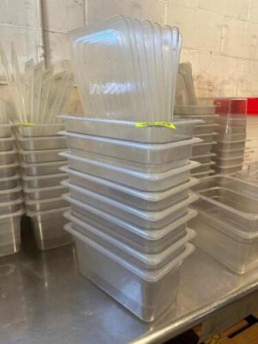 (8) 1/3 SIZE PLASTIC INSERTS W/ LIDS.