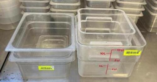 (4) ASSORTED PLASTIC CONTAINERS.