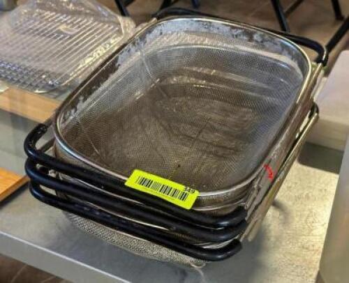 (3) HALF SIZE WIRE MESH BASKETS.