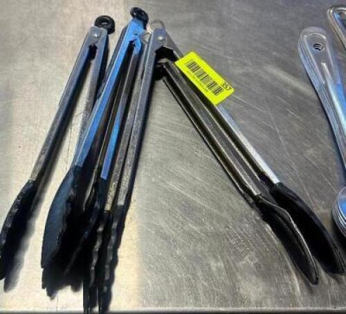 (3) STAINLESS TONGS