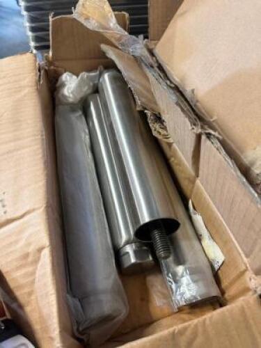 (1) SET OF FOUR STAINLESS LEGS FOR LOW BOY TABLE.