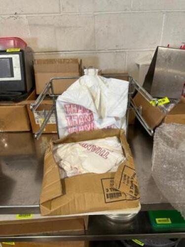 (1) BOX OF WHITE PLASTIC GROCERY BAGS