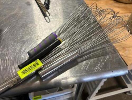 (4) ASSORTED STAINLESS WHISKS