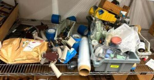 ASSORTED TAPE DISPENSERS, TAPE, TOOLS AND HARDARE