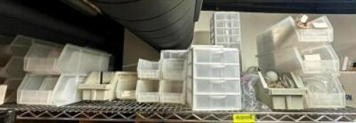 ASSORTED STORAGE BINS AS SHOWN