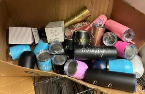 BOX OF ASSORTED TUMBLERS AS SHOWN