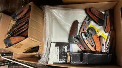 BOX OF ASSORTED POCKET KNIVES AS SHOWN