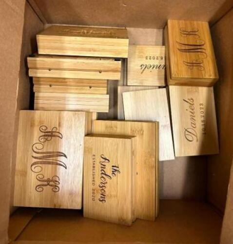 BOX OF WOODEN NOVELTY JEWELRY BOXES
