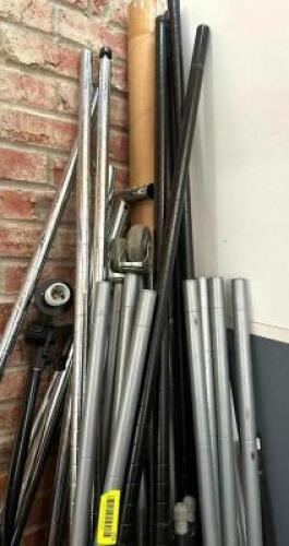 ASSORTED WIRE SHELVING POLES AS SHOWN