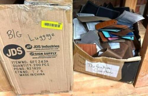(2) BOXES OF ASSORTED LEATHER WALLET AND LUGGAGE TAGS