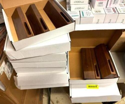 (9) BOXES OF WOODEN NAMEPLATES