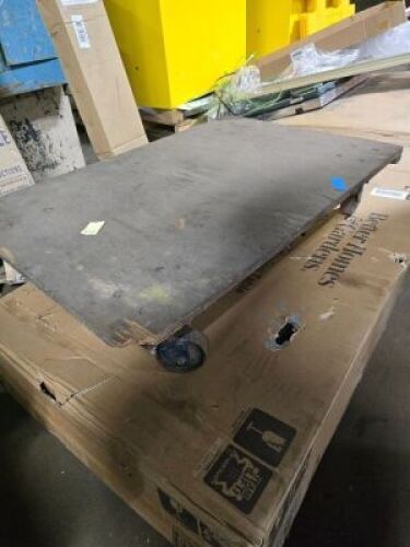 DESCRIPTION: (1) HOMEMADE PLATFORM TRUCKINFORMATION: SEE INSPECTIONSIZE: APPROX 27" X 41" PLATFORMQTY: 1