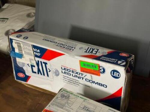 LED EXIT SIGN WITH EMERGENCY LIGHTS