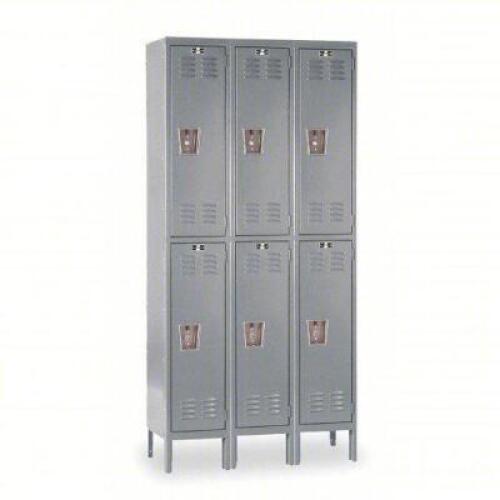 DESCRIPTION: (1) PREMIUM STORAGE LOCKER BRAND/MODEL: HALLOWELL #4HB38 INFORMATION: STEEL, 2 TIERS, 3 WIDE SIZE: 36 IN X 12 IN X 78 IN RETAIL$: $681.41