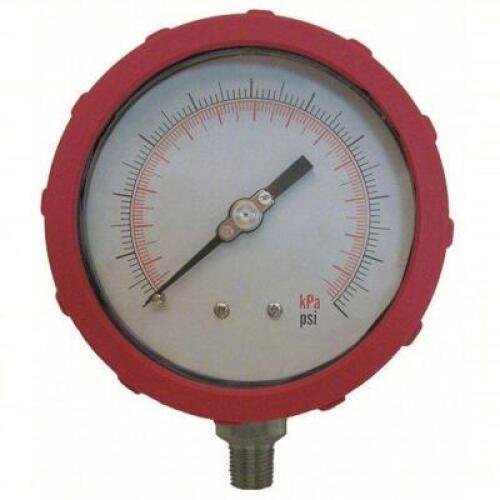 DESCRIPTION: (4) INDUSTRIAL PRESSURE GAUGE BRAND/MODEL: PRODUCT NUMBER #4EFJ3 INFORMATION: RED, 0 TO 160 PSI, 4 IN DIAL, 1/4 IN NPT MALE, BOTTOM RETAI