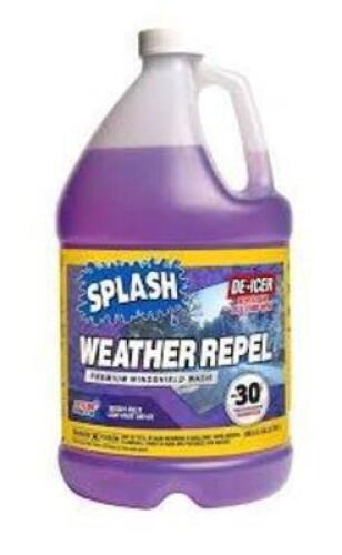 DESCRIPTION: (2) PREMIUM WINDSHIELD WASH BRAND/MODEL: SPLASH WEATHER REPEL SIZE: 1 GALLON RETAIL$: $4.00 EA QTY: 2