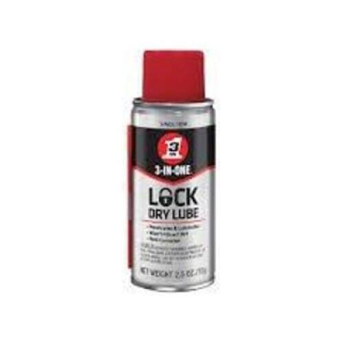 DESCRIPTION: (6) LOCK DRY LUBE BRAND/MODEL: 3-IN-ONE SIZE: 2.5 OZ RETAIL$: $5.78 EA QTY: 6