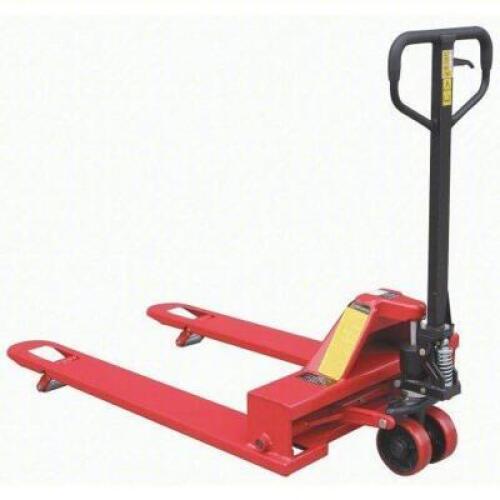 DESCRIPTION: (1) LOW PROFILE MANUAL PALLET JACK BRAND/MODEL: DAYTON #30LU67 INFORMATION: 4,400 LB LOAD CAPACITY, RED SIZE: 48 IN X 7 IN, 33 IN, 19 IN