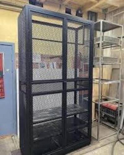 DESCRIPTION: (1) LOCKING SECURITY SHELF BRAND/MODEL: DURHAM INFORMATION: METAL, STEEL, GRAY SIZE: 48" X 72" X 32" RETAIL$: $2878.00 EA QTY: 1