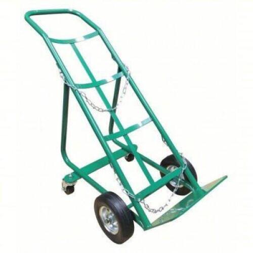 DESCRIPTION: (1) ERGONOMIC TILT-BACK CYLINDER HAND TRUCK BRAND/MODEL: DAYTON #19G945 INFORMATION: 1 CYLINDER CAPACITY, 800 LB LOAD CAPACITY, GREEN SIZ