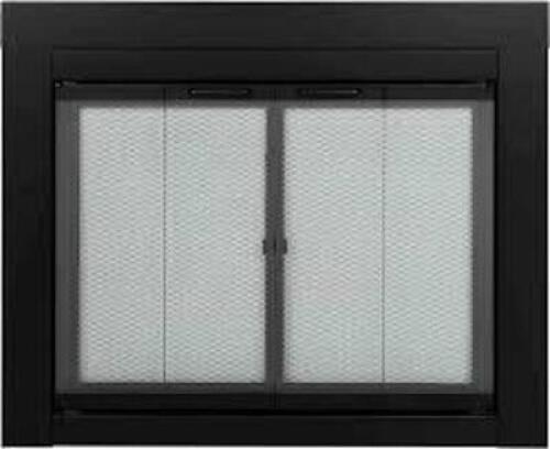 DESCRIPTION: (1) GLASS FIRESCREEN BRAND/MODEL: PLEASANT HEARTH/AT-1001 INFORMATION: BLACK/TEMPERED GLASS SIZE: 37.5"W X 33"H RETAIL$: 249.06 QTY: 1