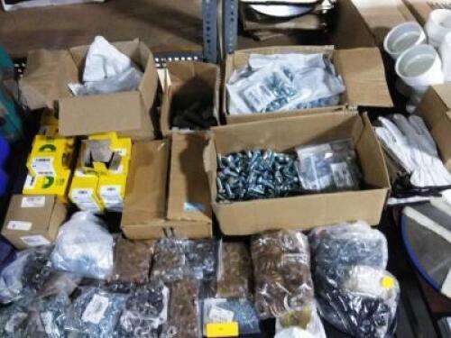 DESCRIPTION: (1) TABLE OF MISC NUTS AND BOLTS BRAND/MODEL: MANY INFORMATION: MUST COME INSPECT SIZE: WHOLE TABLE IS ONE LOT QTY: 1