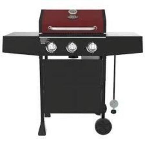 DESCRIPTION: (1) PROPANE GAS GRILL BRAND/MODEL: EXPERT GRILL INFORMATION: RED SIZE: 3 BURNER 25 BURGER CAP RETAIL$: $160.00 EA QTY: 1