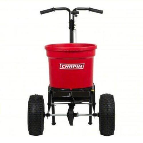 DESCRIPTION: (1) MANUAL WALK-BEHIND SPREADER BRAND/MODEL: CHAPIN #416P40 INFORMATION: STAINLESS SLIDE GATE SIZE: 100 LB CAPACITY RETAIL$: $966.40 EA Q