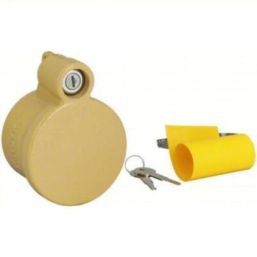 DESCRIPTION: (2) KING PIN LOCK BRAND/MODEL: JENDYK #3KJN3 INFORMATION: POWDER COATED, (2) KEYS/LOCK/TIE STRAP/YELLOW FLAG SIZE: 2-15/16" RETAIL$: $35.