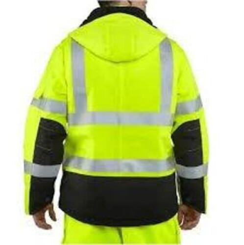 DESCRIPTION: (1) HI-VIS WATERPROOF SAFETY JACKET, HEAVY DUTY BRAND/MODEL: CARHARTT #100787 INFORMATION: HI VIZ YELLOW, REFLECTIVE SIZE: SMALL RETAIL$: