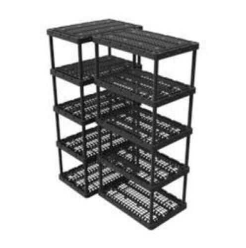 DESCRIPTION: (1) WXTRA WIDE ALL PURPOSE SHELVING UNIT BRAND/MODEL: MAXIT KNECT-A-SHELF INFORMATION: BLACK, 5 TIER SIZE: 36" X 24" X 74" RETAIL$: $54.9