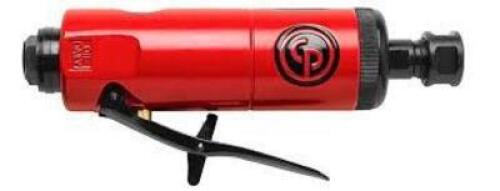 DESCRIPTION: (1) DIE GRINDER BRAND/MODEL: CHICAGO PNEUMATIC #CP872 INFORMATION: RED HANDLE, STRAIGHT RETAIL$: $109.99 EA QTY: 1