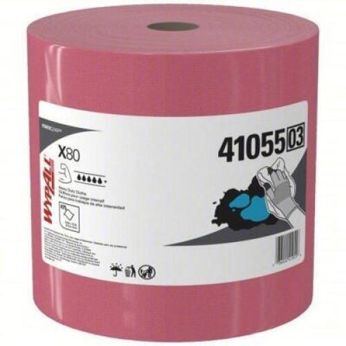 DESCRIPTION: (1) ROLL OF DRY WIPES BRAND/MODEL: KIMBERLY-CLARK #2VHU1 INFORMATION: JUMBO PERFORATED ROLL, SUPER HEAVY ABSORBENCY, RED / PINK RETAIL$: