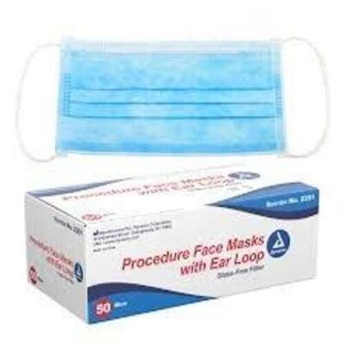 DESCRIPTION: (1) CASE OF APPROX (12) BOXES OF FACE MASKS WITH EAR LOOPS BRAND/MODEL: DYNAREX #2201 INFORMATION: BLUE, PROCEDURE MASK RETAIL$: $7.95 PE