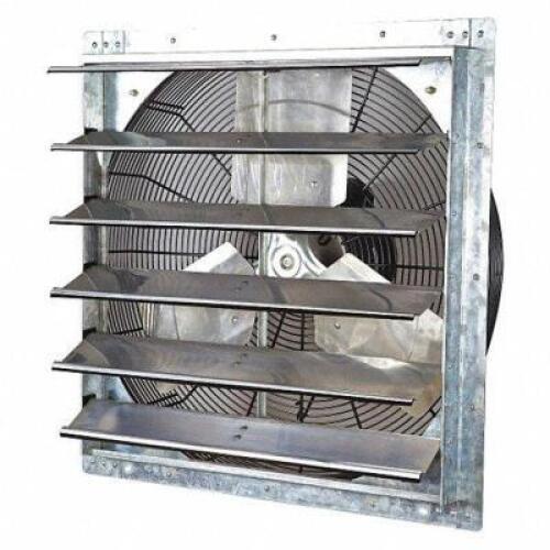 DESCRIPTION: (1) SHUTTER MOUNT EXHAUST FAN BRAND/MODEL: DAYTON #1HLB3 RETAIL$: $601.40 SIZE: 1/4 HP 24 IN QTY: 1
