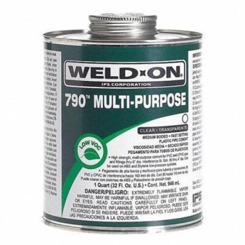 DESCRIPTION: (4) MULTI PURPOSE PIPE CEMENT BRAND/MODEL: WELD-ONE #6KWR6 INFORMATION: CLEAR RETAIL$: $5.71 EA SIZE: 8 OZ QTY: 4