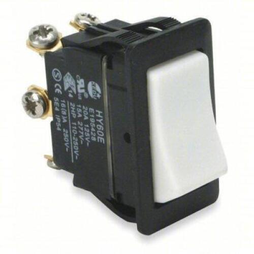 DESCRIPTION: (15) ROCKER SWITCH BRAND/MODEL: POWER FIRST #2LNJ4 INFORMATION: 2 POSITIONS, DPDT, ON/MOMENTARY ON, 2 HP RETAIL$: $8.53 EA QTY: 15
