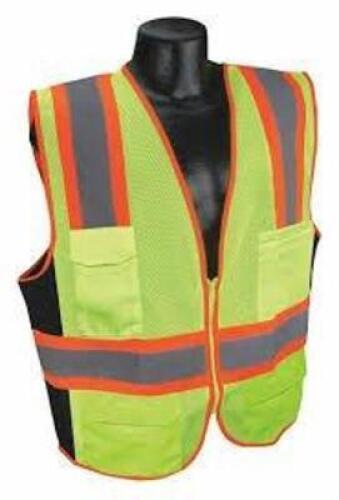 DESCRIPTION: (24) HIGH VISIBILITY SAFETY VEST BRAND/MODEL: CONDOR #53YM85 INFORMATION: YELLOW / GREEN SIZE: 3XL RETAIL$: $22.35 EA QTY: 24