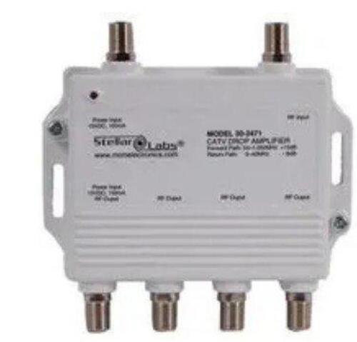 DESCRIPTION: (1) CATV DROP AMPLIFIER BRAND/MODEL: STELLAR LABS 30-2471 SIZE: 1IN, 4 OUT RETAIL$: $24.00 QTY: 1